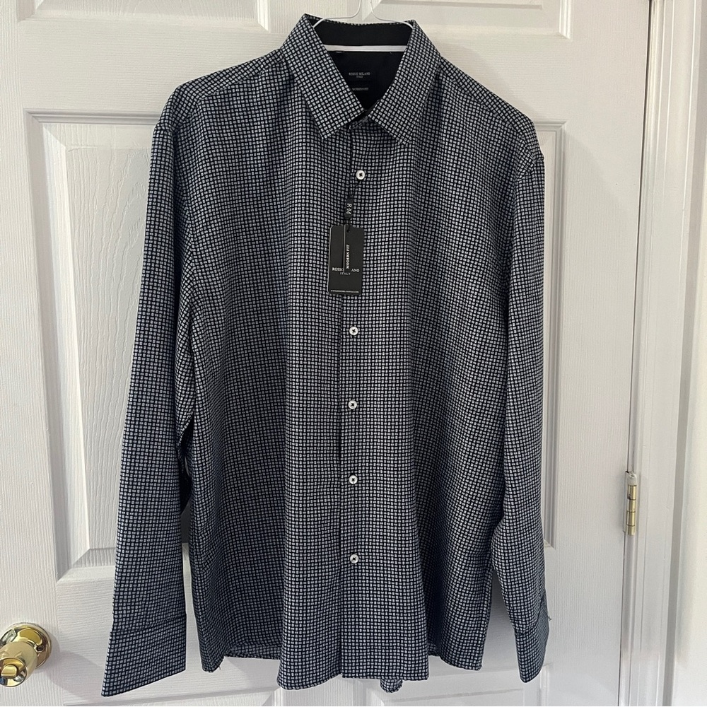 NWT Rosso Milano patterned dress shirt, 2XL / 18.5